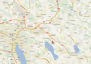 carte r&eacute;gionale de Zurich
